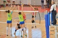 Kremena Kamenova, attacks during the match between CSM Bucharest and CS Stiinta Bacau