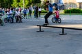 Kremenchug, Ukraine - June 05, 2017: Skater doing tricks in skatepark during the festival of street culture Royalty Free Stock Photo