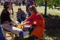 Pottery master class on a street festival