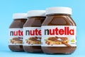 Nutella is the brand name of a chocolate-hazelnut spread. Royalty Free Stock Photo