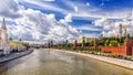 Kremlin embankment in summer in Moscow