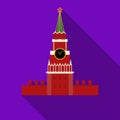 Kremlin icon in flat style isolated on white background. Russian country symbol stock vector illustration.