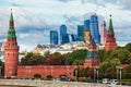 Kremlin and Moscow City scyscrapers Royalty Free Stock Photo