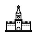 Kremlin, Moscow, Russia, building fully editable vector icons