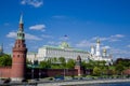 Kremlin Palace and Moscow river, view from the bridge Royalty Free Stock Photo