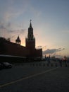 the Kremlin on red square late at night Royalty Free Stock Photo
