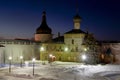 The Kremlin of Rostov the Great at night,the tower, the Church of Hodigitria, Royalty Free Stock Photo