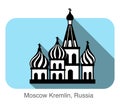 Kremlin silhouette, famous landmark of the world icon, Famous scenic spots