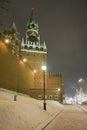 Kremlin Tower in winter night