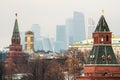 Kremlin towers and skyscrapers