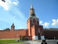 Moscow Kremlin main tower in summer bottom view