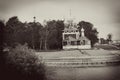 Kremlin in Uglich. Vintage style sepia photo.