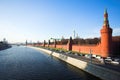 Kremlin wall and Moskva river Royalty Free Stock Photo