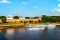 Kremlin wall and tower in Velikiy Novgorod