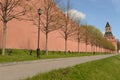 The Kremlin wall. View of the Konstantin-Eleninsky Tower on Moscow`s Red Square