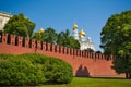 Kremlin wall view with Patriarch's Palace Royalty Free Stock Photo