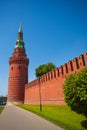 Kremlin wall view with tower in summer Royalty Free Stock Photo