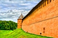 Kremlin walls of Novgorod Detinets in Veliky Novgorod, Russia Royalty Free Stock Photo