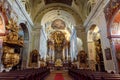 Krems, Austria - 18 October 2021: Pfarrkirche (Pfarre) St. Veit church interiors