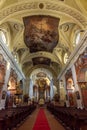 Krems, Austria - 18 October 2021: Pfarrkirche (Pfarre) St. Veit church interiors