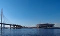 Krestovsky Stadium and cable-stayed highway bridge