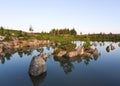 The largest bonsai garden in Europe Master Hajime Watanabe from Japan in Kretinga district Lithuania. Bonsai tree collection, rock