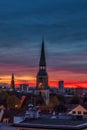 Kreuzkirche Church In Hanover on colorful sunset sky Royalty Free Stock Photo