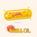 Krill oil in capsule. medicine concept - Royalty Free Stock Photo