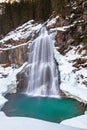 Krimml waterfall in winter