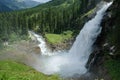 Krimml waterfalls in the Alpine forest, Austria