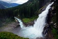 Lower fall of Krimmler Wasserfalle  in Krimml. Austria Royalty Free Stock Photo