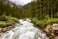 Krimml Waterwalls - Long exposure of the wild Alps River, Salzburger Land, Austria Royalty Free Stock Photo