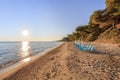 Kriopigi beach. Kassandra of Halkidiki peninsula, Greece Royalty Free Stock Photo