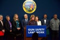 Kris Brown, the president of The Brady Campaign, speaking at a Gun Safety Press Conf Royalty Free Stock Photo