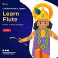 Banner design of learn flute in online music classes Royalty Free Stock Photo