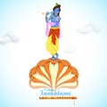 Krishna dancing on Kaliya Naag Royalty Free Stock Photo
