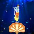 Krishna dancing on Kaliya Naag Royalty Free Stock Photo