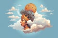 Krishna head clouds god. Generate Ai Royalty Free Stock Photo