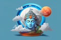 Krishna head clouds sky. Generate Ai Royalty Free Stock Photo