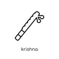 Krishna icon. Trendy modern flat linear vector Krishna icon on w