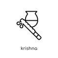 Krishna Janmashtami icon. Trendy modern flat linear vector Krishna Janmashtami icon on white background from thin line india coll