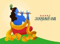 Happy Krishna Janmashtami festival Background of India