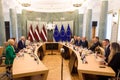 Krisjanis Karins, Latvian PM meets with Luc Frieden, President of Eurochambres in Riga, Latvia