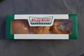 Krispy Kreme Donuts Doughnuts In A Box With A Glazed Donut Doughnut Visible Royalty Free Stock Photo