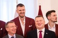 Kristaps Porzingis, during meeting with Edgars Rinkevics, President of Latvia Royalty Free Stock Photo