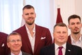 Kristaps Porzingis, during meeting with Edgars Rinkevics, President of Latvia Royalty Free Stock Photo