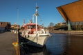 Kristiansand, Norway - November 5, 2017: Pilot boats moored in the harbor at Lagmannsholmen
