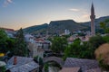 Kriva Cuprija small stone bridge in Mostar, Bosnia and Herzegovi Royalty Free Stock Photo