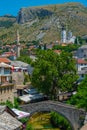 Kriva Cuprija small stone bridge in Mostar, Bosnia and Herzegovi Royalty Free Stock Photo
