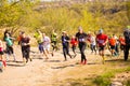 Krivoy Rog, Ukraine - 21 April, 2019: Marathon running race people competing in fitness and healthy lifestyle
